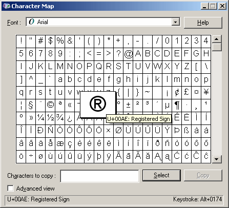 Character Map