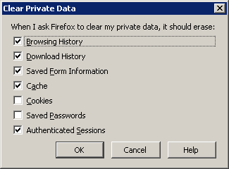 When I ask Firefox to clear my private data, it should erase: