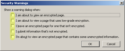 Secuirty Warnings