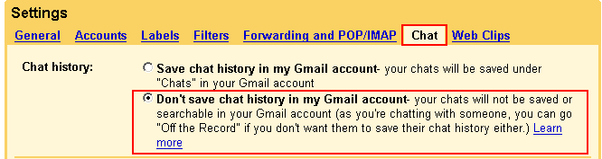 Gmail - Settings - Chat
