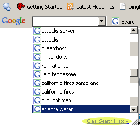 Clear search history