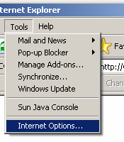 Tools - Internet Options