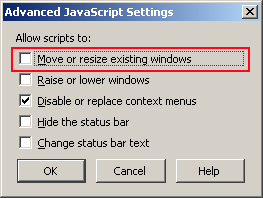 Firefox - Advanced JavaScript Settings