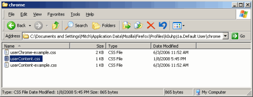 Profile chrome folder