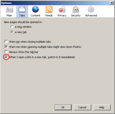 Firefox Tabs Options