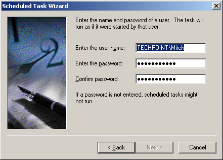 Enter username password.