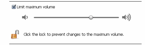Limit maximume volume setting
