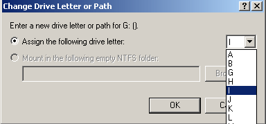 Select drive letter