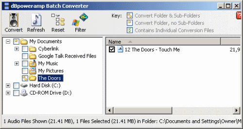 Select folders and music files