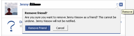 Remove Friend dialog