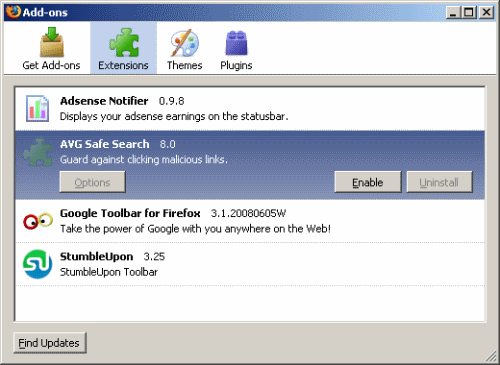 Add-ons - AVG Safe Search