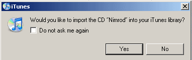 Prompt to import CD