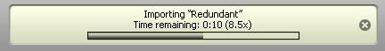 Importing progress