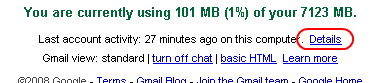 Gmail Details Link