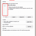 IE11 Cookies Setting