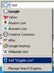 adding dogpile as a search provider