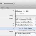 iTunes Home Sharing setting