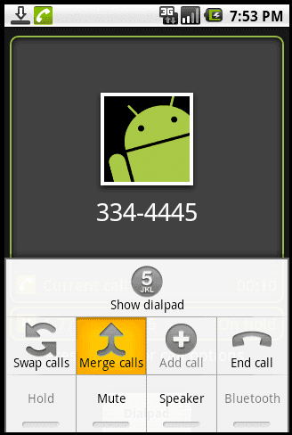Droid - Merge calls option Droid - Merge calls option