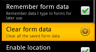 Clear form data