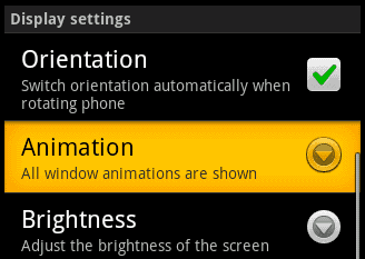 Animation setting