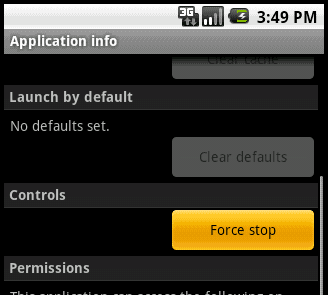 Force stop app Force stop app