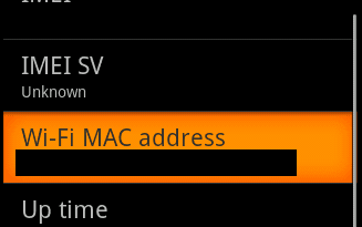 Nexus One MAC address Nexus One MAC address