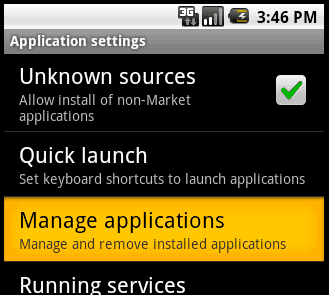 Manage applications Manage applications