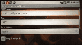 Enter outgoing SMTP server information