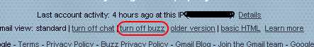turn off buzz link