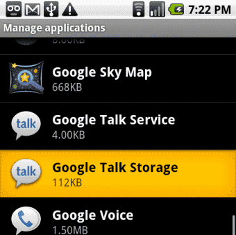 Google Talk Storage Google Talk Storage