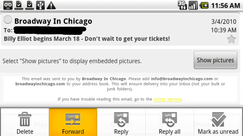 Forward email message Forward email message