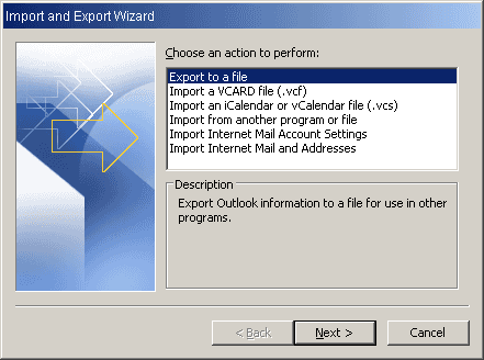 Export to a file selection Export to a file selection
