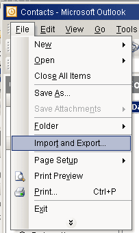 Outlook Export option Outlook Export option