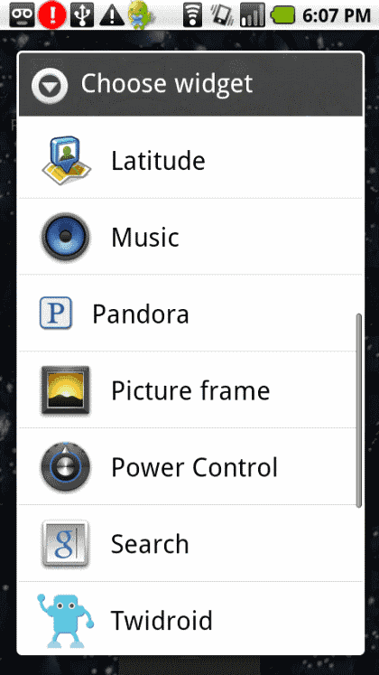 Select widget