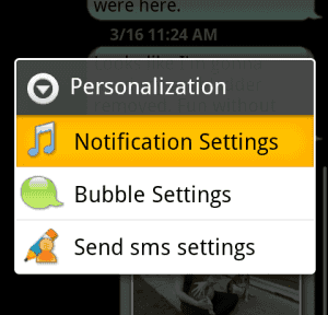Notification Settings option
