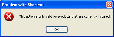 iTunes shortcut error