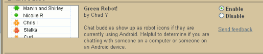 Gmail Labs Green Robot! setting