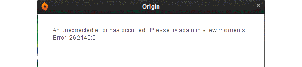 Post image for Origin: Fix Error 262145:5