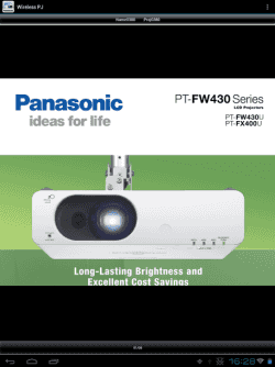 Panasonic provides an Android app you can use for presentations from your device.