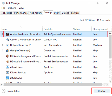 Windows 10: Edit Startup Programs