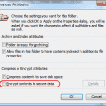 Windows file encryption setting