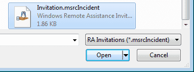 Selecting invitation file