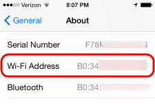 iOS8 MAC Address