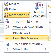 can you recall an email in outlook on a mac