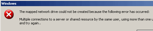 Windows: Fix ‘Multiple connections to a server or shared resource by the same user’ Error