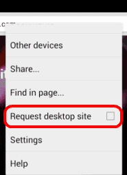 Android Chrome request desktop site