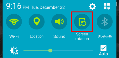 Galaxy Screen Rotation Setting