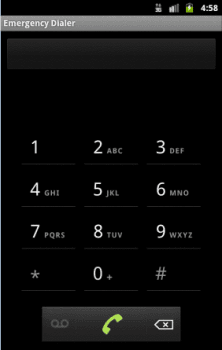 Android emergency dialer