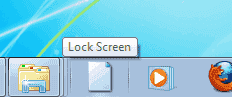 Lock Screen icon pinned to taskbar