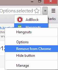 Chrome right click remove
